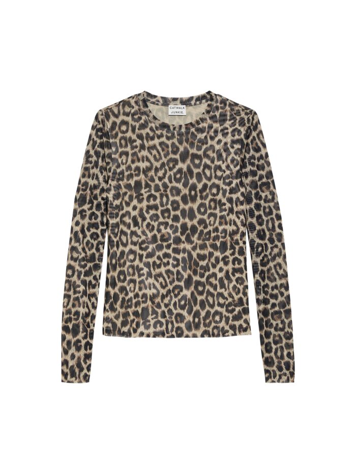 Mesh leopard long sleeve
