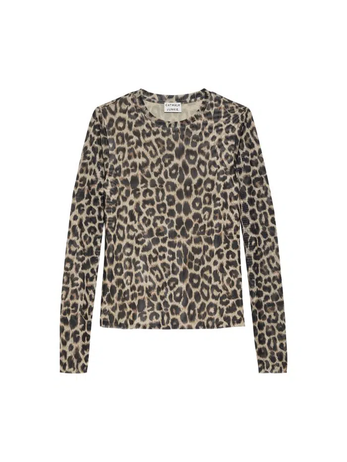 Mesh leopard long sleeve