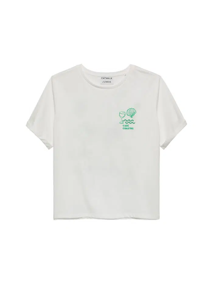 Graphic roll up sleeve Tshirt