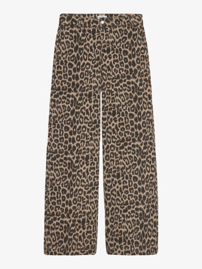 Tailored leopard jeans