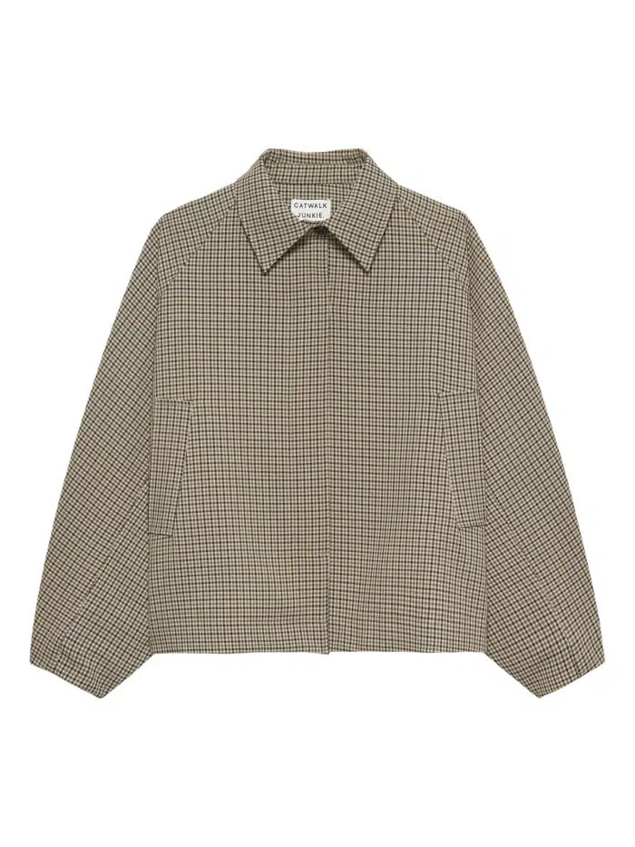 Check cape jacket