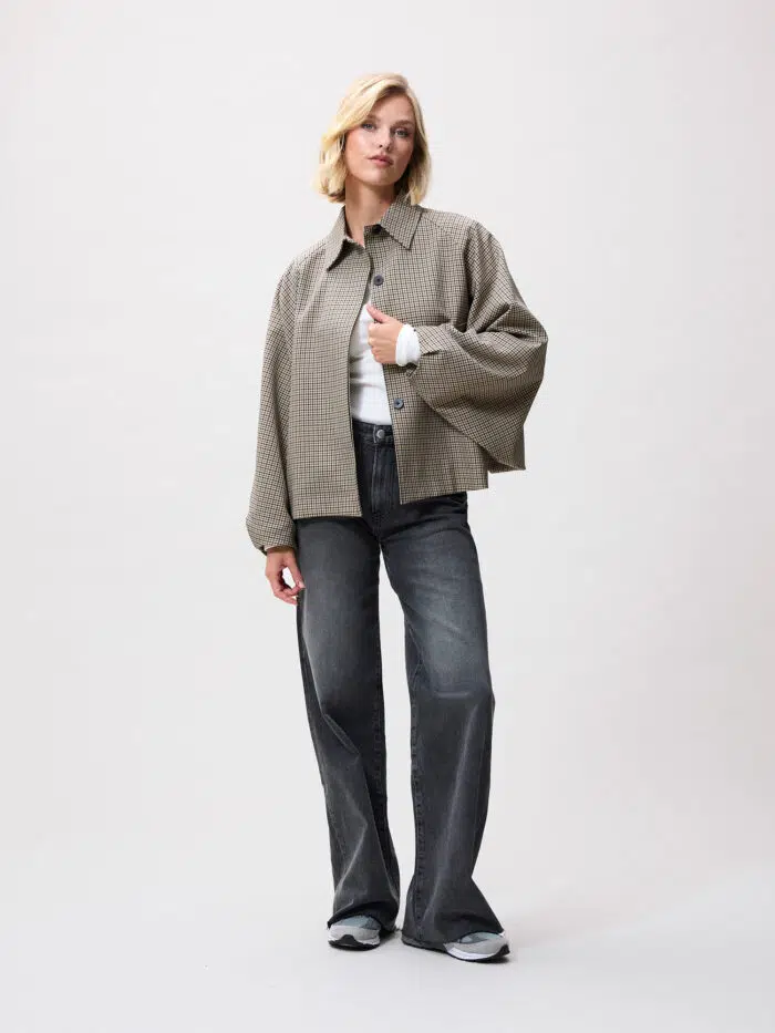 Check cape jacket - Afbeelding 4