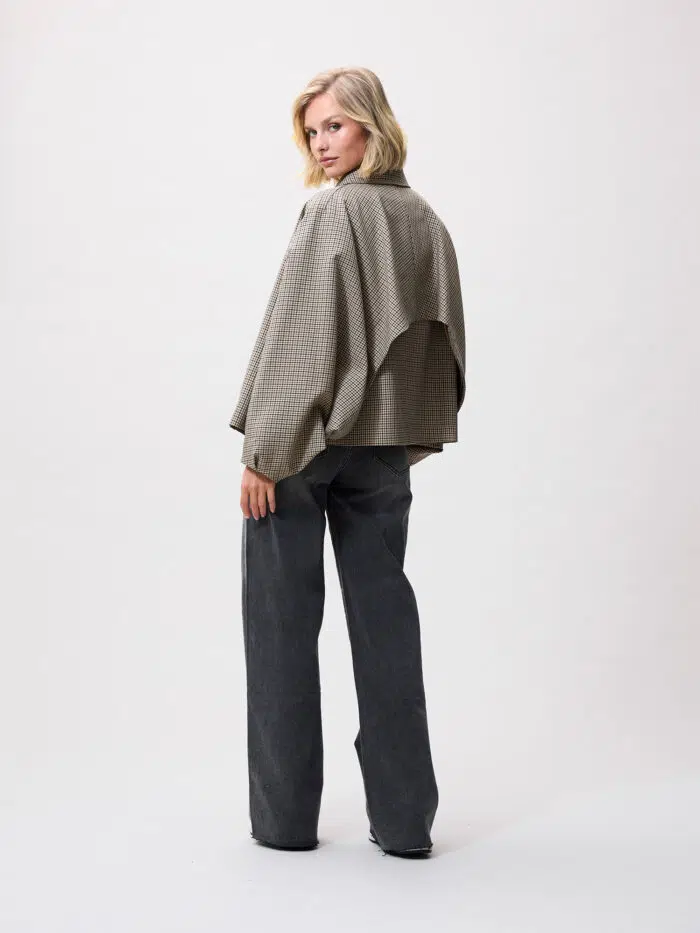 Check cape jacket - Afbeelding 5