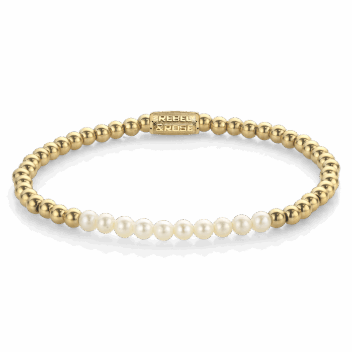 Pearl Gem meets Yellow Gold - 4mm S